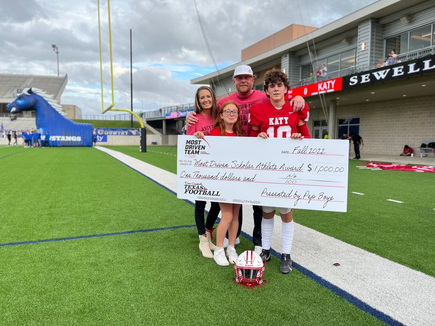 Katy High School quarterback Caleb Koger has received the Most Driven Scholar Athlete Award presented by Pep Boys.